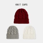 Knit Hat Twisted Doughnut