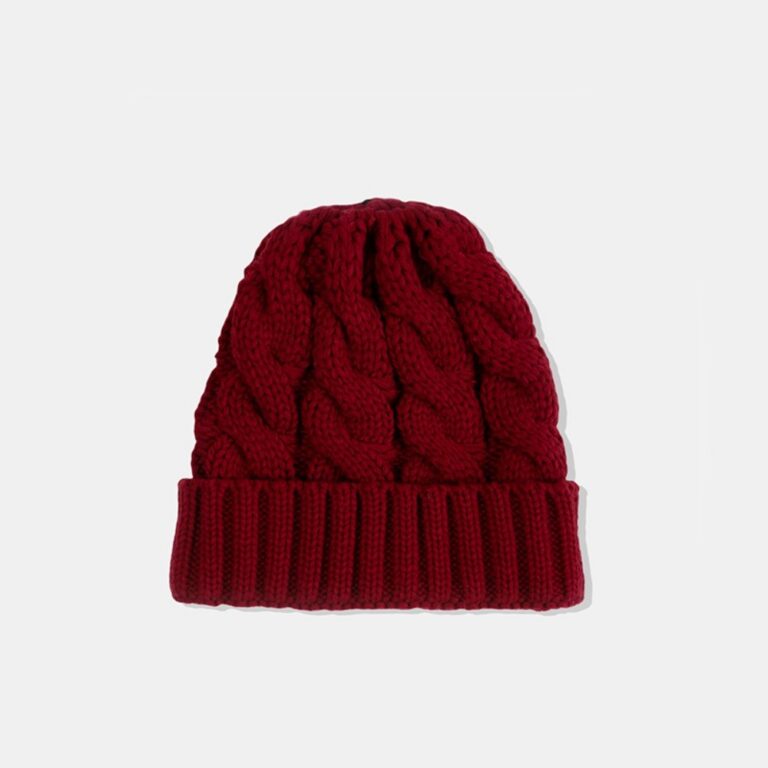 Knit Hat Twisted Doughnut